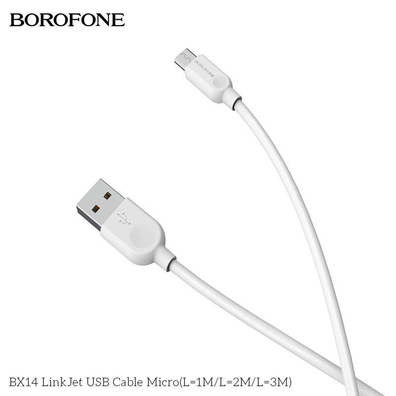 BOROFONE BX14 LinkJet USB-A to Micro-USB cable 2m NZ 5